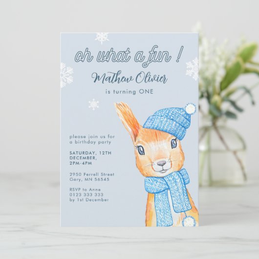 ああ何ておもしろい冬の最初の誕生日 招待状 (スタンド正面)