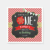 ああ何というおもしろいが一つだろう！クリスマス1回目の誕生日 スタンダードカクテルナプキン (正面)