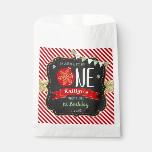 ああ何というおもしろいが一つだろう!クリスマス1回目の誕生日 フェイバーバッグ (正面)