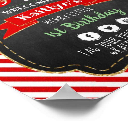 ああ何というおもしろいが一つだろう！クリスマス1回目の誕生日 ポスター (角)