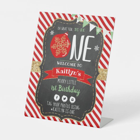 ああ何というおもしろいが一つだろう!クリスマス1回目の誕生日 台座サイン (正面)