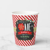 ああ何というおもしろいが一つだろう！クリスマス1回目の誕生日 紙コップ (裏面)