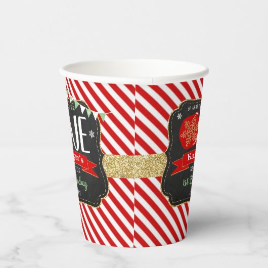 ああ何というおもしろいが一つだろう！クリスマス1回目の誕生日 紙コップ (右)