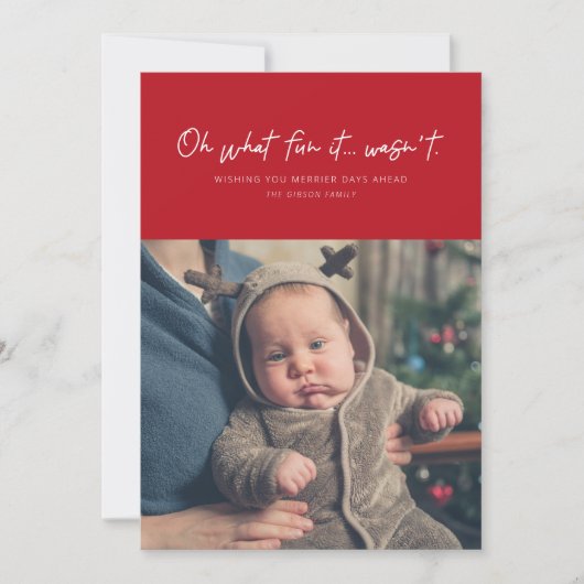 ああ何のおもしろいおもしろいホリデーの写真カード シーズンカード (正面)