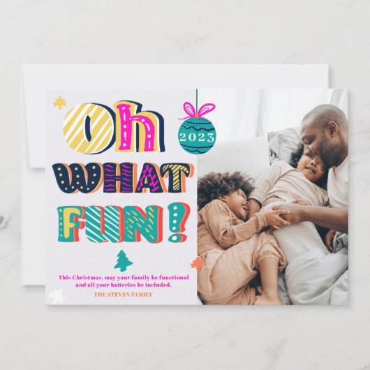 ああ何のおもしろいお洒落の手紙の写真クリスマス シーズンカード (正面)