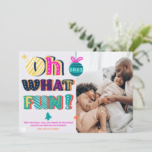 ああ何のおもしろいお洒落の手紙の写真クリスマス シーズンカード (スタンド正面)