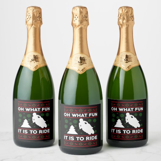 ああ何のおもしろいそれはオートバイのダートバイクに乗ることである スパークリングワインラベル (ボトル)
