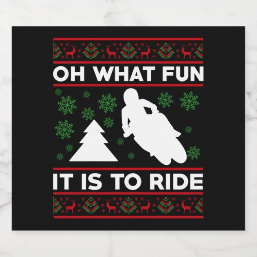 ああ何のおもしろいそれはオートバイのダートバイクに乗ることである スパークリングワインラベル (シングルラベル)