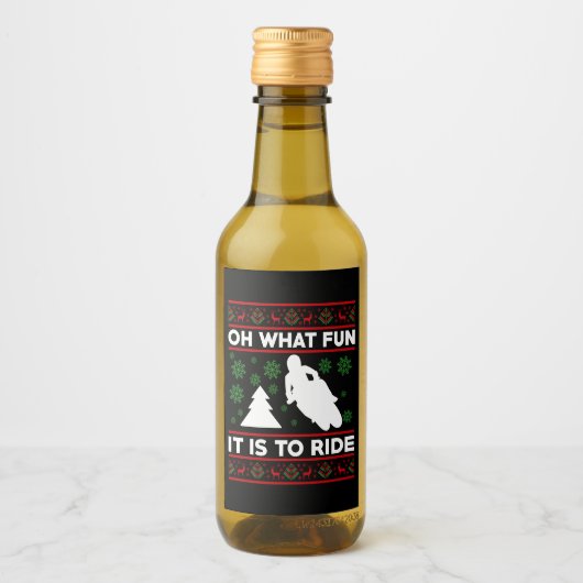 ああ何のおもしろいそれはオートバイのダートバイクに乗ることである ワインラベル (正面)