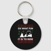 ああ何のおもしろいそれはゴルフカートのクリスマスに乗ることである キーホルダー (正面)
