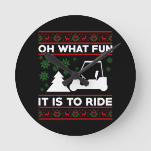 ああ何のおもしろいだゴルフカートのクリスマス ラウンド壁時計