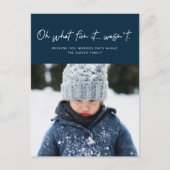 ああ何のおもしろいだネイビーの写真でおもしろいない シーズンポストカード (正面)