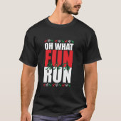 ああ何のおもしろいだ走クリスマスSanta おもしろい Runner R Tシャツ (正面)