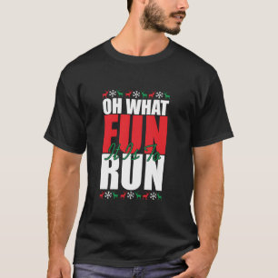 ああ何のおもしろいだ走クリスマスSanta おもしろい Runner R Tシャツ