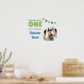 ああ何のおもしろいのワンブルーグリーン最初の誕生日 ポスター (キッチン)