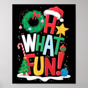 ああ何のおもしろいクリスマスとリースと木 ポスター
