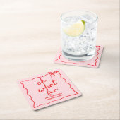 ああ何のおもしろいハンドドローのクリスマスパーティー スクエアペーパーコースター (インサイチュ)