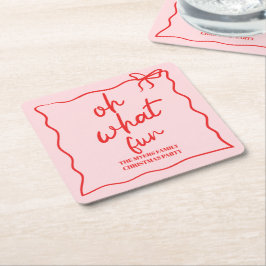 ああ何のおもしろいハンドドローのクリスマスパーティー スクエアペーパーコースター