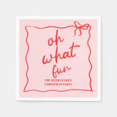 ああ何のおもしろいハンドドローのクリスマスパーティー スタンダードカクテルナプキン (正面)