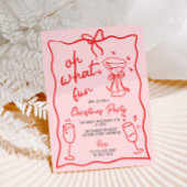 ああ何のおもしろいハンドドローパーティーピンク赤 招待状