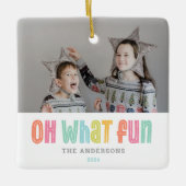 ああ何のおもしろい独身の写真クリスマス セラミックオーナメント (正面)