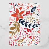 ああ何のおもしろい金ゴールドがクリスマスホワイト写真を押した 箔シーズンカード (裏面)