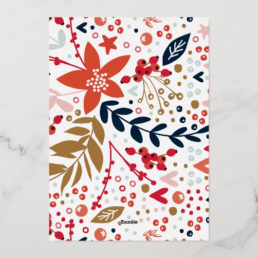 ああ何のおもしろい金ゴールドがクリスマスホワイト写真を押した 箔シーズンカード (裏面)