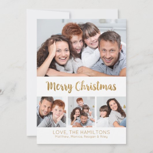 ああ何のおもしろい金ゴールドスクリプトクリスマスフォトカード (裏面)