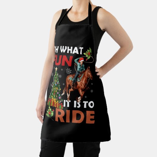 ああ何のおもしろい馬Chriと女性のカーボーイに乗ることだ エプロン (インサイチュ)