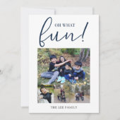 ああ何のおもしろい5写真コラージュ海軍ブルークリスマス シーズンカード (正面)