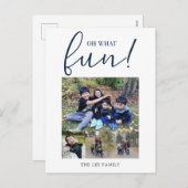 ああ何のおもしろい5写真コラージュ海軍ブルークリスマス シーズンポストカード (正面/裏面)