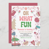 ああ何のおもしろい | クリスマスウィンターバースデーパーティー 招待状 (正面/裏面)