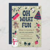 ああ何のおもしろい | クリスマスウィンターバースデーパーティー 招待状 (正面/裏面)