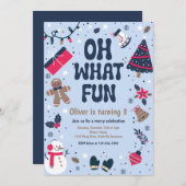 ああ何のおもしろい | クリスマスウィンターバースデーパーティー 招待状 (正面/裏面)