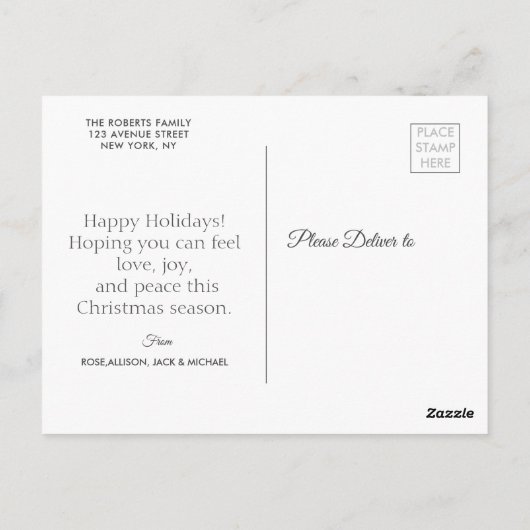 ああ何のおもしろい | クリスマス休暇の台本 ポストカード (裏面)