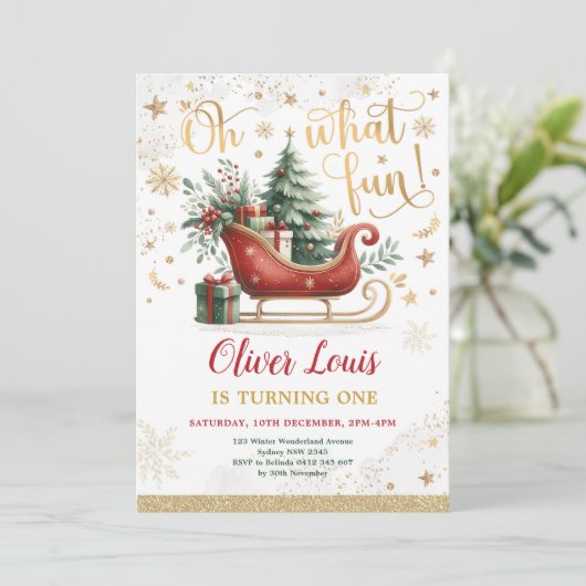 ああ何のおもしろい |レッド金ゴールドウィンターワンダーランド誕生日 招待状 (スタンド正面)