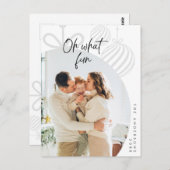 ああ何のおもしろい、家族写真、クリスマスグリーティング ポストカード (正面/裏面)