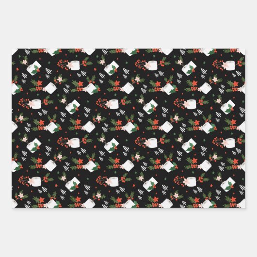 ああ何A年フェスティバルトイレ紙転がクリスマス ラッピングペーパーシート (正面3)