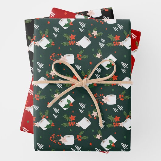 ああ何A年フェスティバルトイレ紙転がクリスマス ラッピングペーパーシート (インサイチュ)
