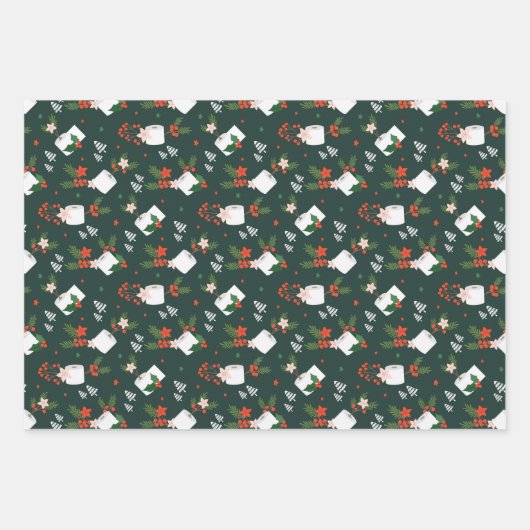 ああ何A年フェスティバルトイレ紙転がクリスマス ラッピングペーパーシート (正面)