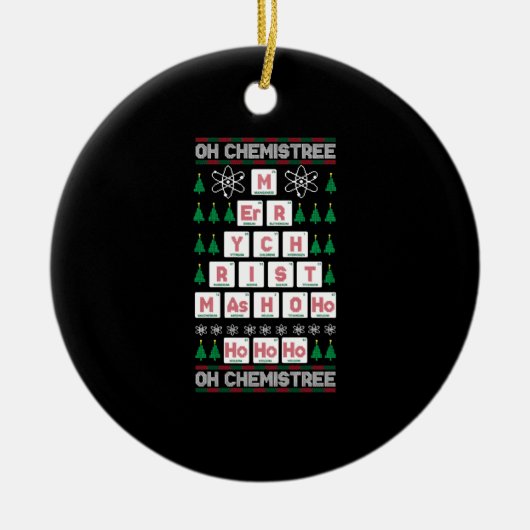 ああ化学化学者の科学クリスマス セラミックオーナメント (正面)