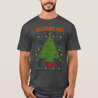 ああ化学者の木の醜いクリスマスの汗シャツ Tシャツ