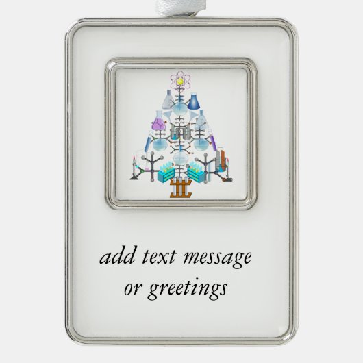 ああ化学、ああ化学者の木 シルバープレートフレームオーナメント (正面)