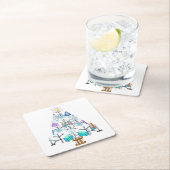 ああ化学、ああ化学者の木 スクエアペーパーコースター (インサイチュ)