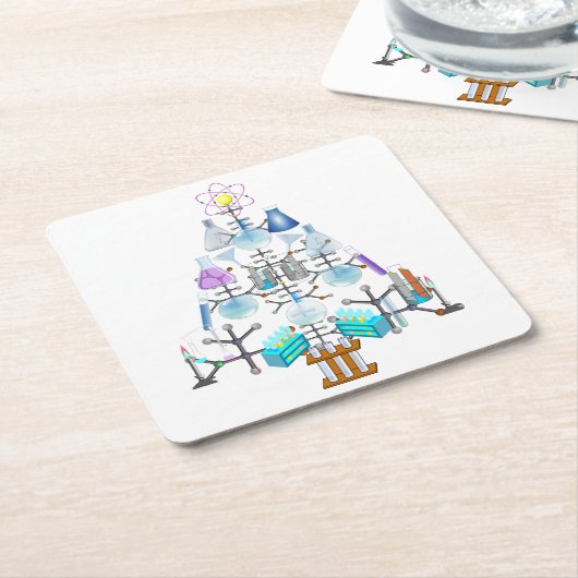 ああ化学、ああ化学者の木 スクエアペーパーコースター (アングル)