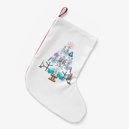 ああ化学、ああ化学者の木 スモールクリスマスストッキング (正面 (吊り時))
