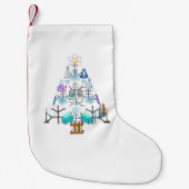 ああ化学、ああ化学者の木 スモールクリスマスストッキング (正面)