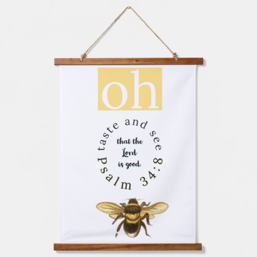 ああ味と参照 |詩編34:8 |クリスチャン・タペストリー 吊り下げ型タペストリー (正面)