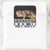 ああ喜び…男の子だ！あなたのベビー写真にシール スクエアシール (バッグ)