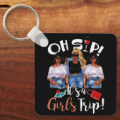 ああ園女子の旅おもしろいワインパーティーブラックウォーム キーホルダー (正面)